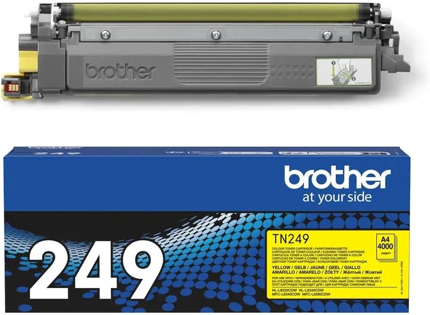 BROTHER TN-249Y Toner Cartridge, Yellow, Single Pack, Ultra High Yield, Includes 1 x Toner Cartridge, Genuine Supplies
