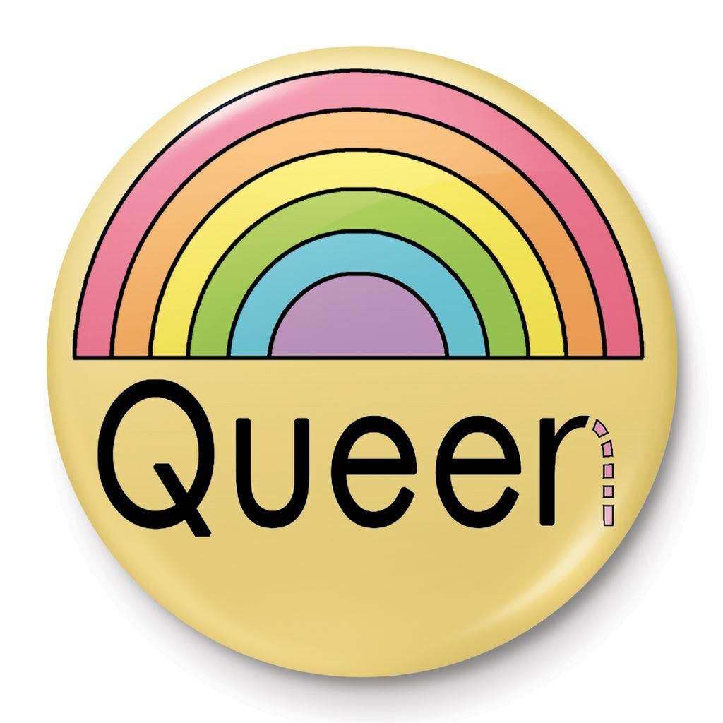 The Peach Fuzz Queer Queen Badge One Size Yellow/Black