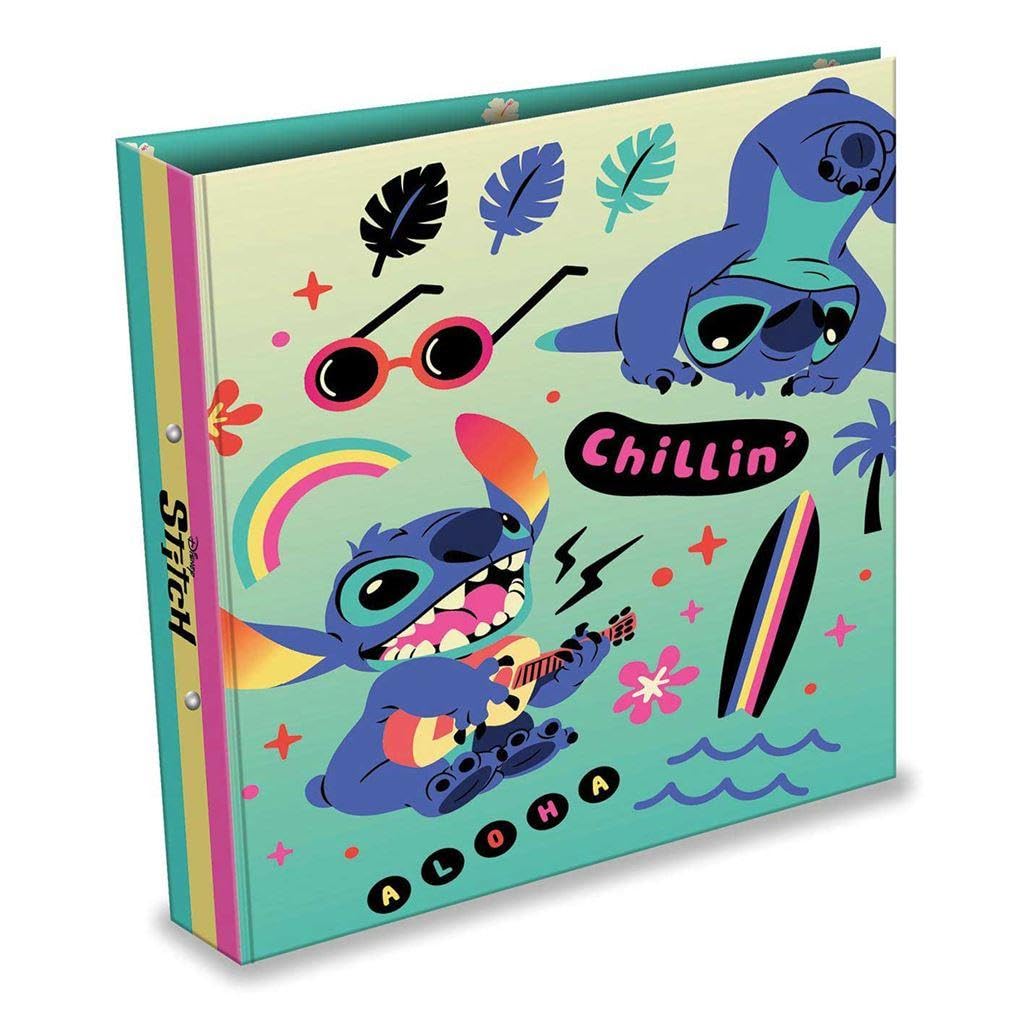 Disney Lilo und Stitch Ringbuch (Acid Pops Design) A4 Ringbuchordner Lilo und Stitch Geschenke für Mädchen, Jungen, Männer und Frauen