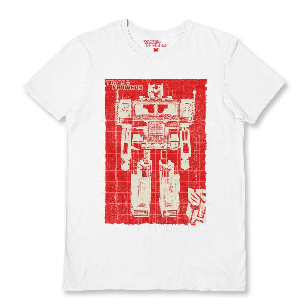 TRANSFORMERS (RED OPTIMUS) WHITE UNISEX T-SHIRT MEDIUM