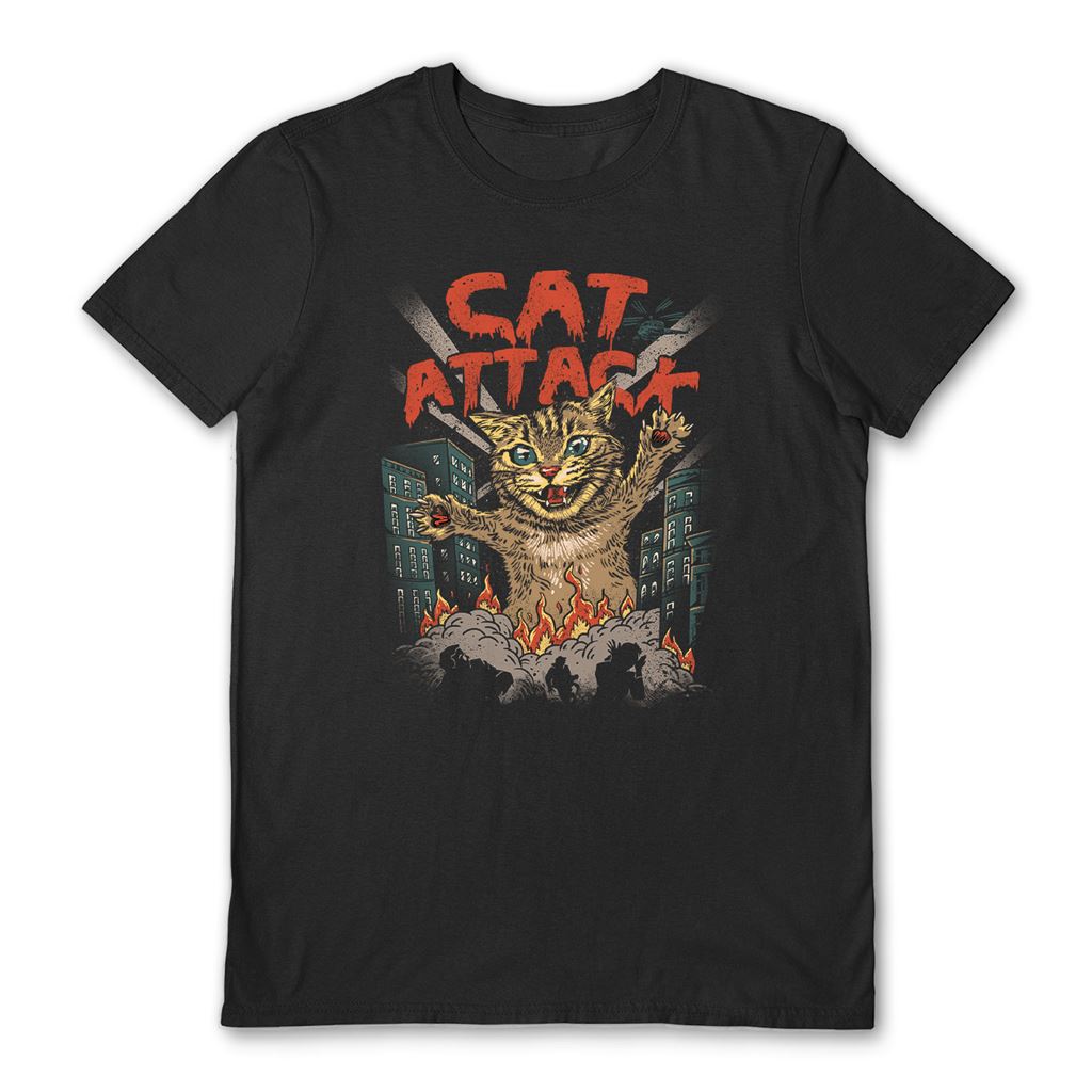 VINCENT TRINIDAD (CAT ATTACK) BLACK UNISEX T-SHIRT LARGE