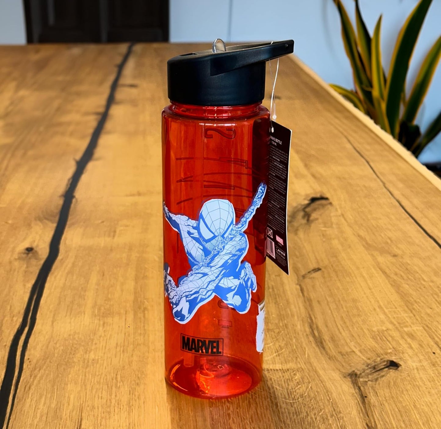 Spider-Man Water Bottle (Slinging Design) 700ml Plastic Water Bottle, Girls Water Bottle, Boys Water Bottle, Kids Water Bottle - Official Merchandise