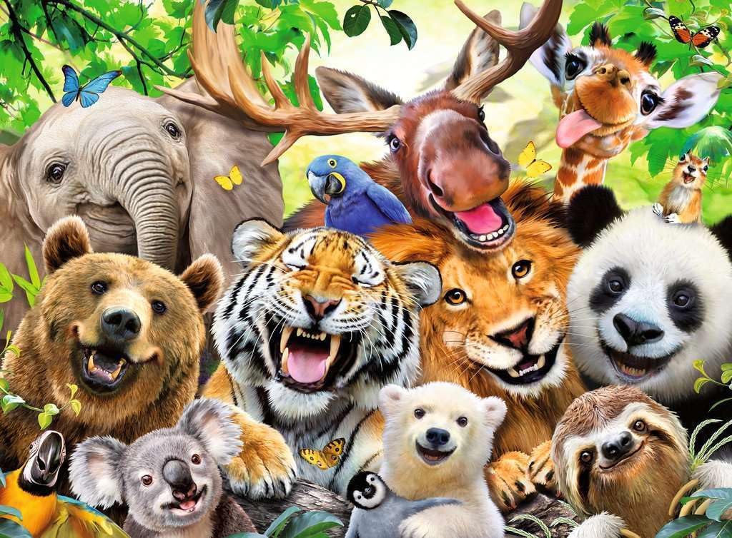 Ravensburger Exotic Animals Selfie 300 Piece Jigsaw Puzzle for Adults and Children Age 9 Years Up