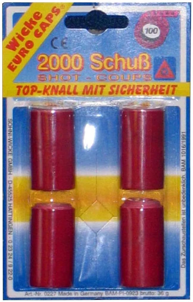 Schrödel 8070227 2000 Shots Ammunition 100-Shot Cap Guns, One Size