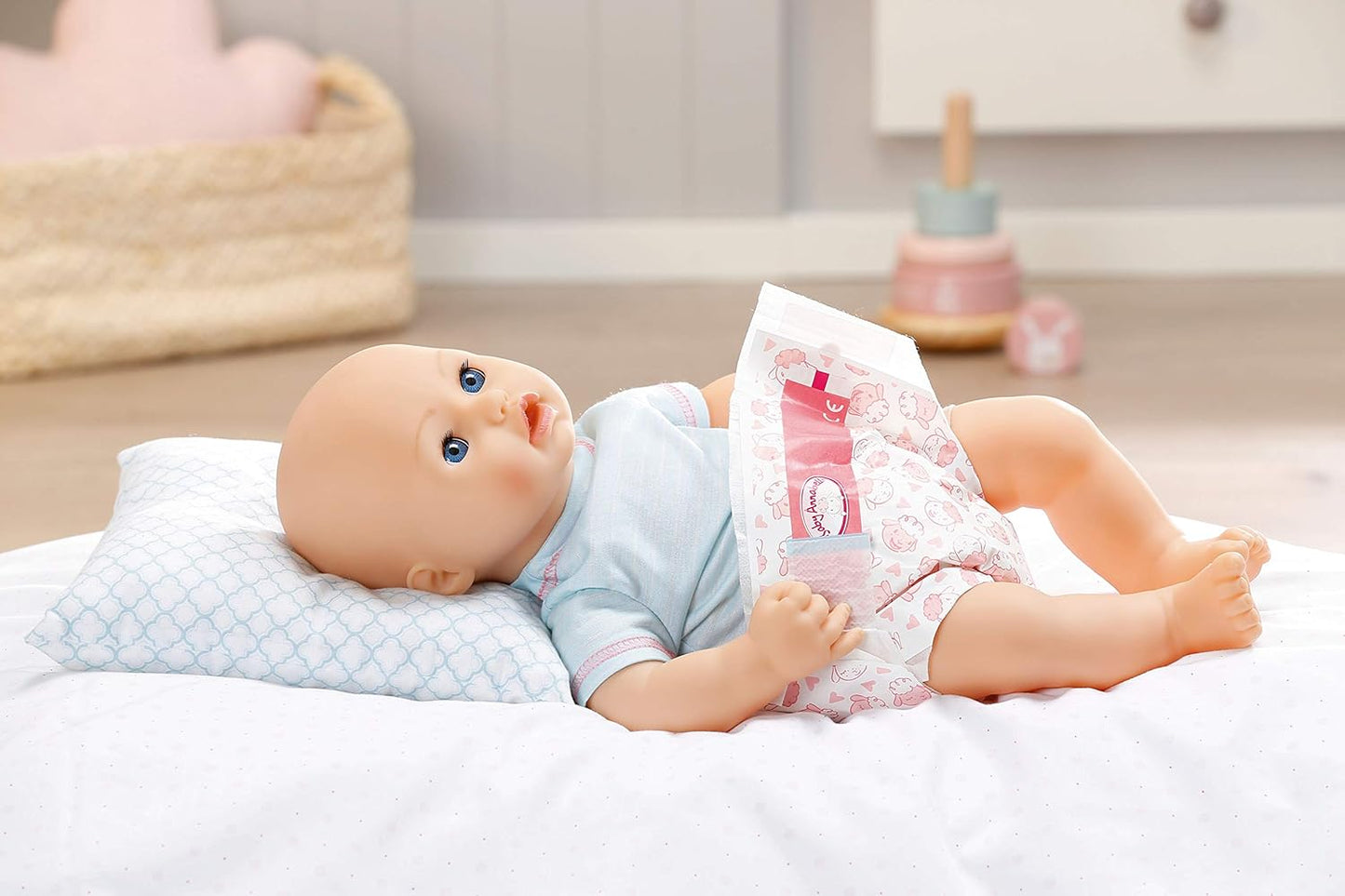Baby Annabell Nappies for 43 cm Dolls - Easy for Small Hands, Creative Play Promotes Empathy and Social Skills, For Toddlers 3 Years and Up - 5 Pack