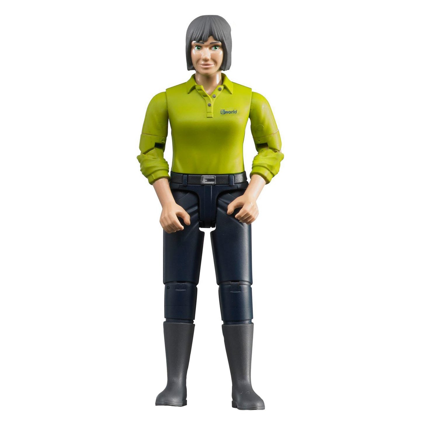 Woman with Dark Blue Trousers and Boots Green/Dark Blue Light Skin