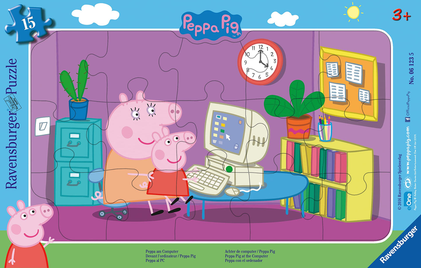 Ravensburger – 06123 – Peppa Pig in Front of The Computer 15-Piece Jigsaw Puzzle