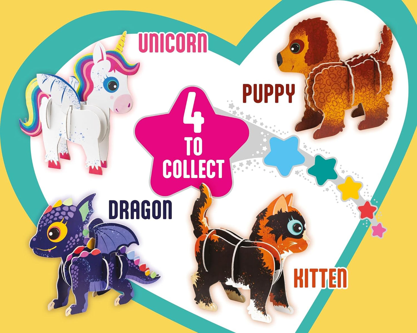 Build Your Own Puppy - Comes with Accessories and Trinket Chest! - Eco Friendly Cardboard Craft Kit - Ages 4+