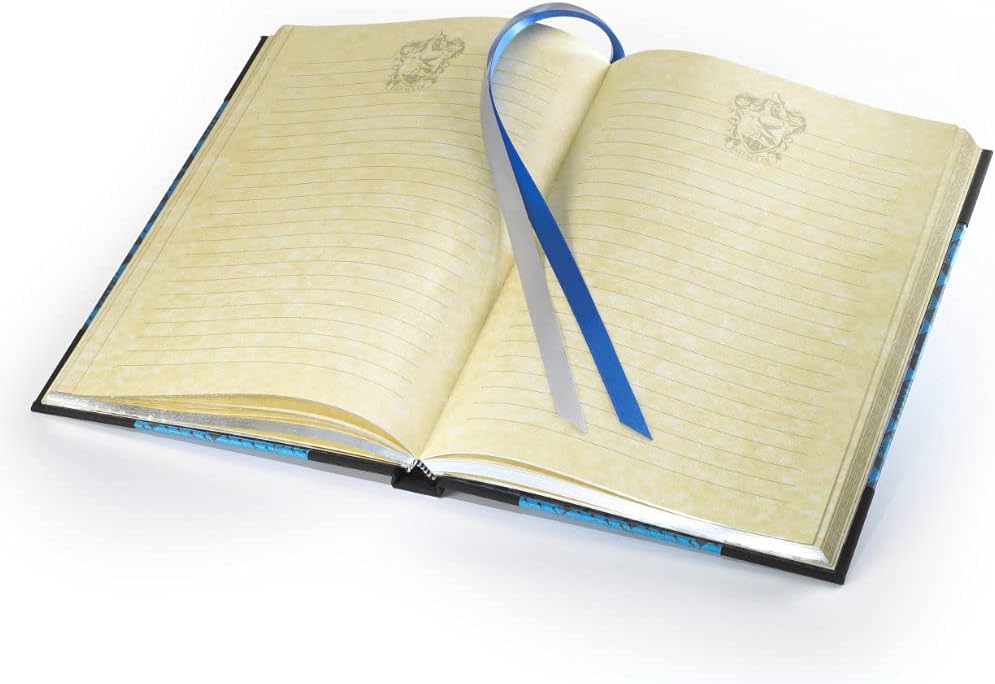 The Noble Collection Harry Potter Ravenclaw Journal - 9.75in (25cm) Hardbound Lined with Gilded Edges and Die Cast Enameled Crest - Officially Licensed Film Set Movie Props Gifts