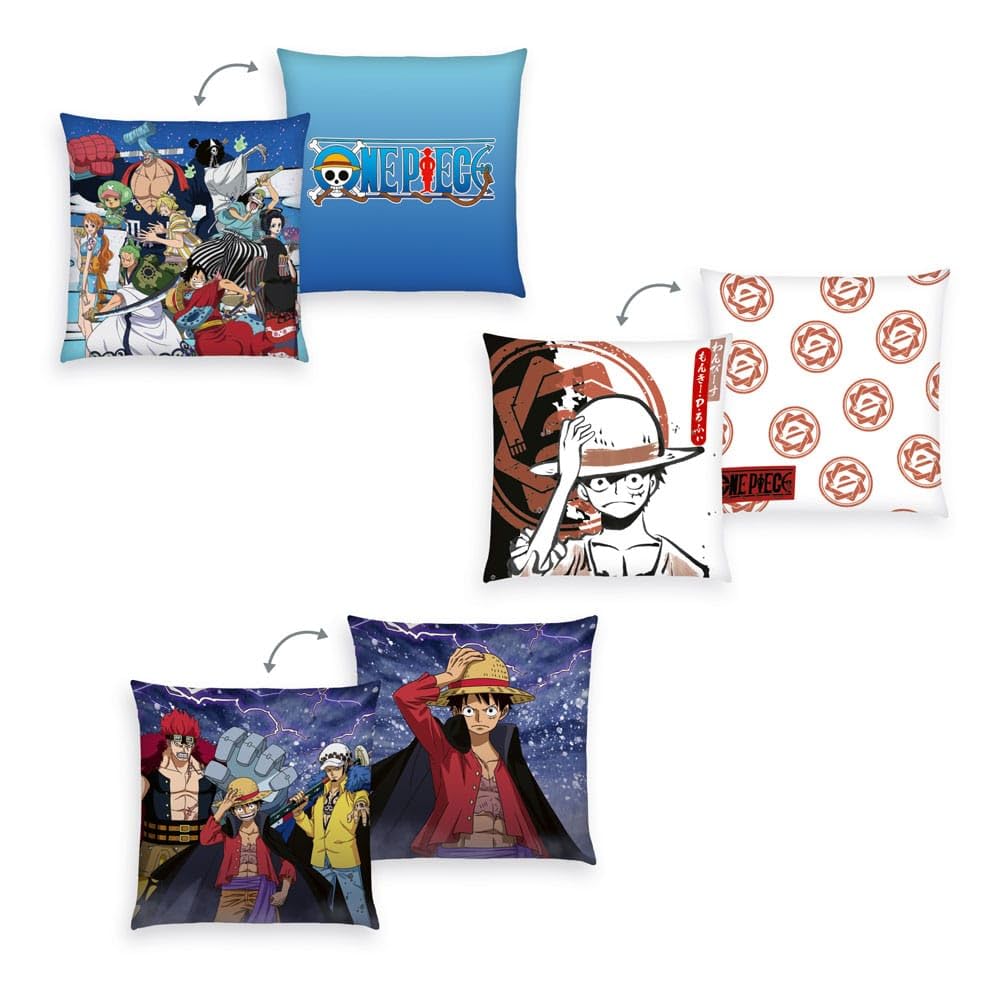 One Piece Kissen 3er-Pack Monkey D. Ruffy 40 x 40