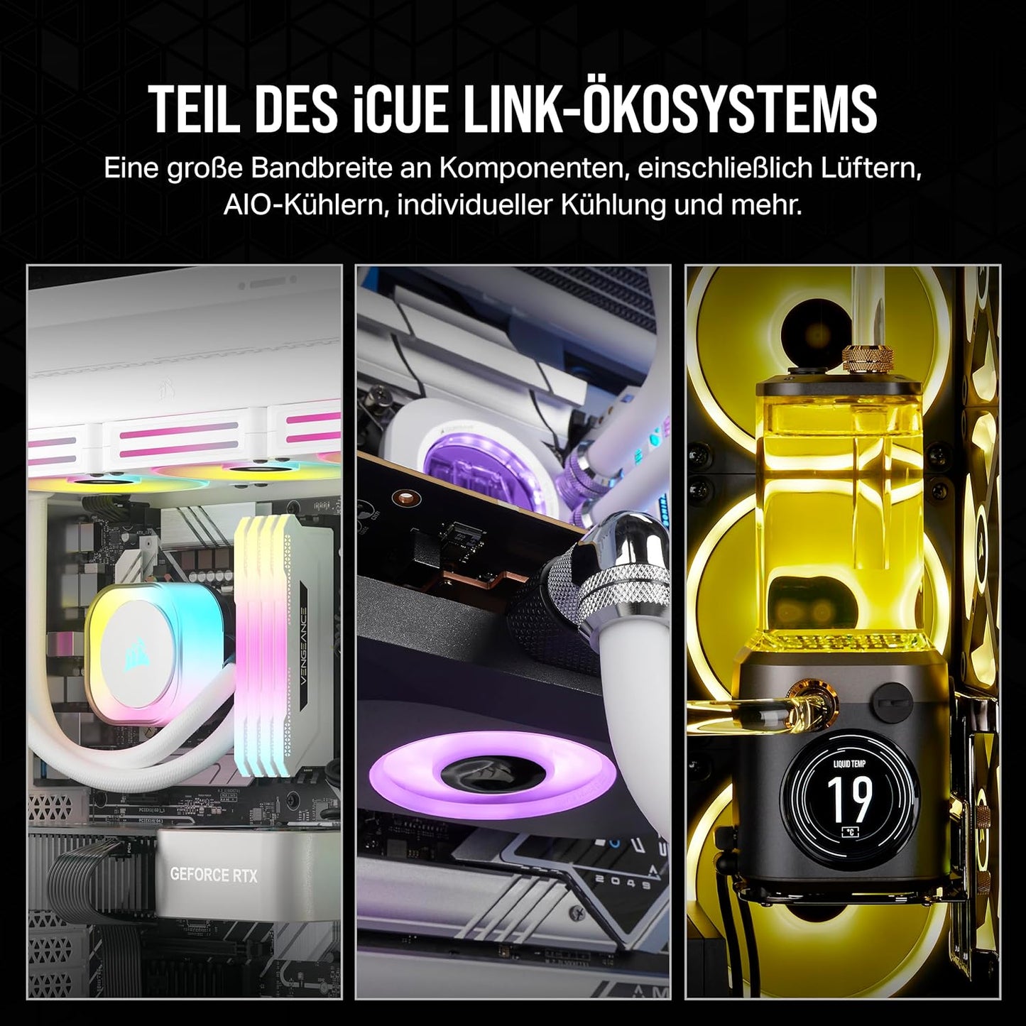 Corsair iCUE LINK QX120 RGB 120mm Magnetic Dome RGB Fans - Dreifach-Lüfter-Starter-Kit mit iCUE LINK System-Hub - Weiß, kompatible mit Desktop Nur Fans Dreifach (120mm) Weiß