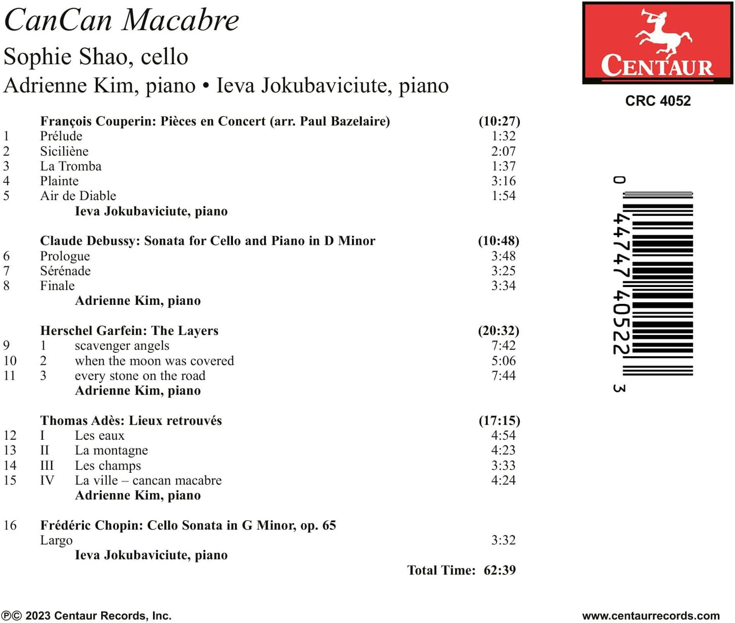 Ades, Chopin, Couperin, Debussy & Garfein: Cancan Macabre