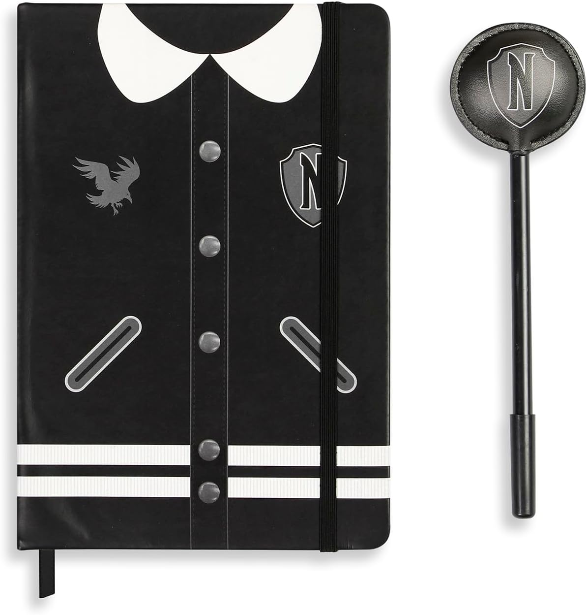Wednesday Varsity-Gift Box with Diary and Fashion Ballpoint Pen, Black