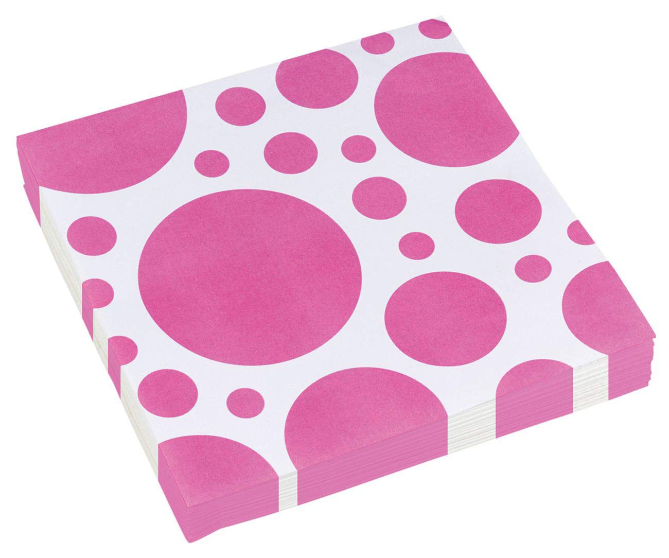 amscan Bright Pink Dots Luncheon Napkins 33cm