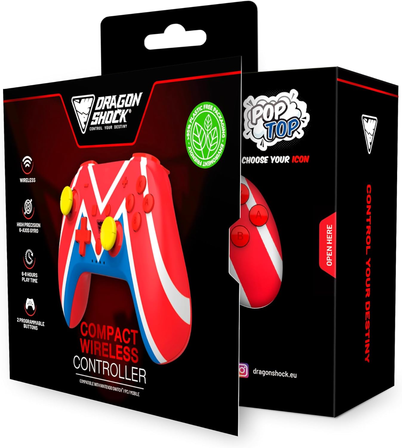 DragonShock - PopTop M Universe - Compact Bluetooth Wireless Controller for Nintendo Switch - Switch OLED - PC - Android
