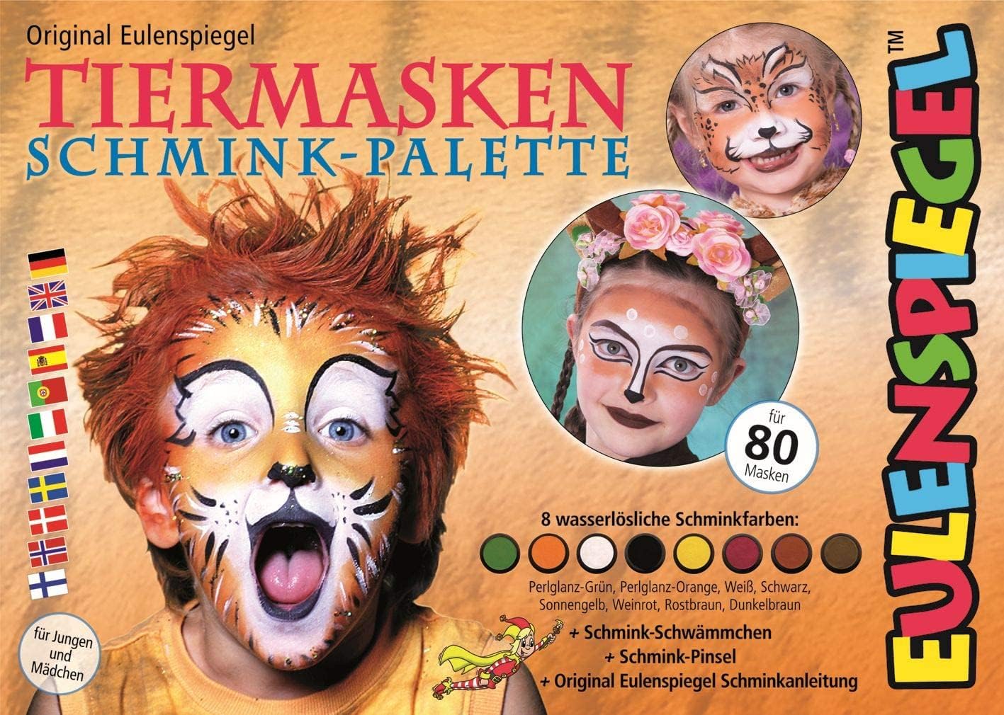 8 Colour Palette Animal Make-up Box Make-up palette animal masks