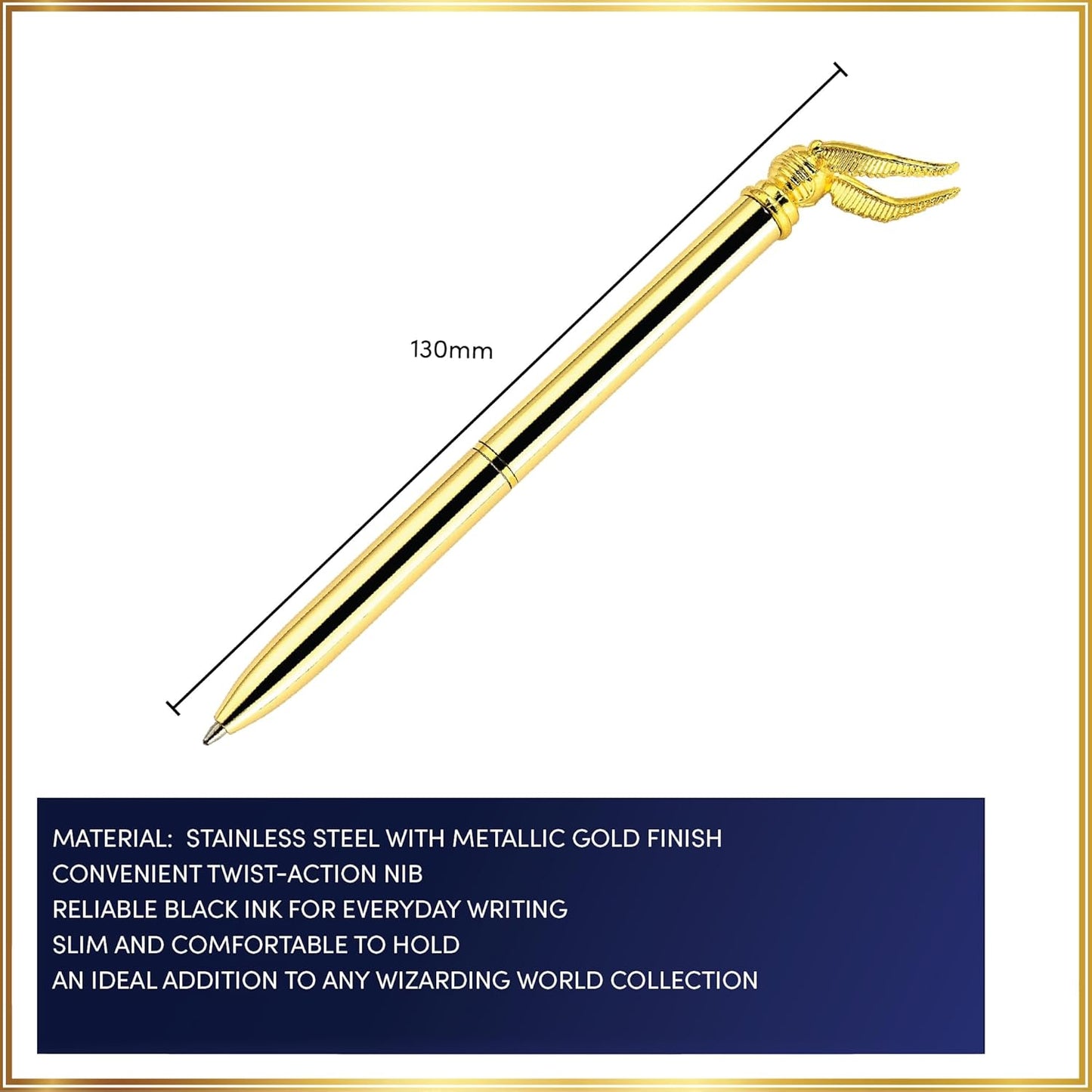 Harry Potter Official Golden Snitch Metallic Pen