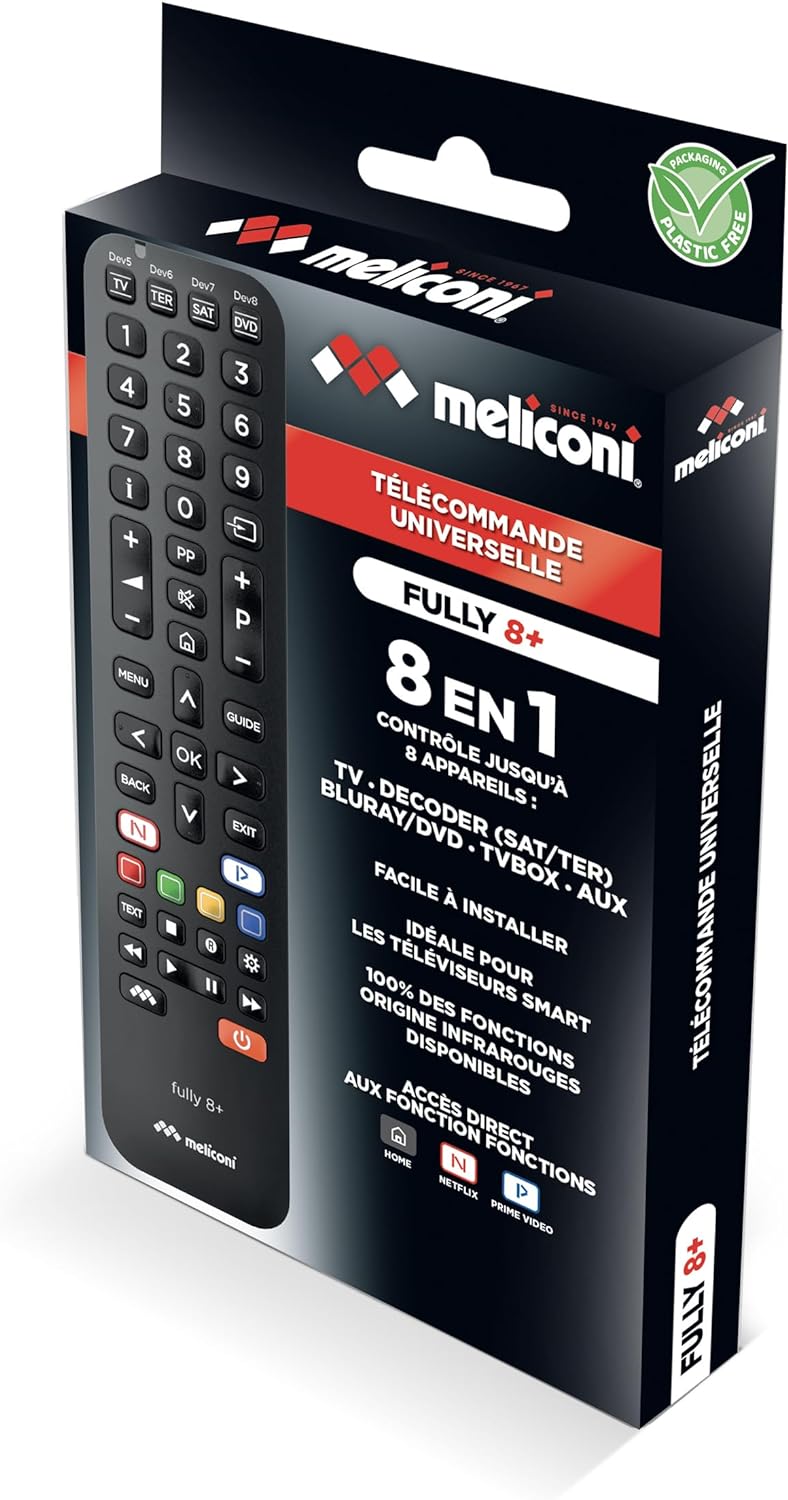 Meliconi Fully 8+ 8IN1 Nero 808014 Universal Telecomando