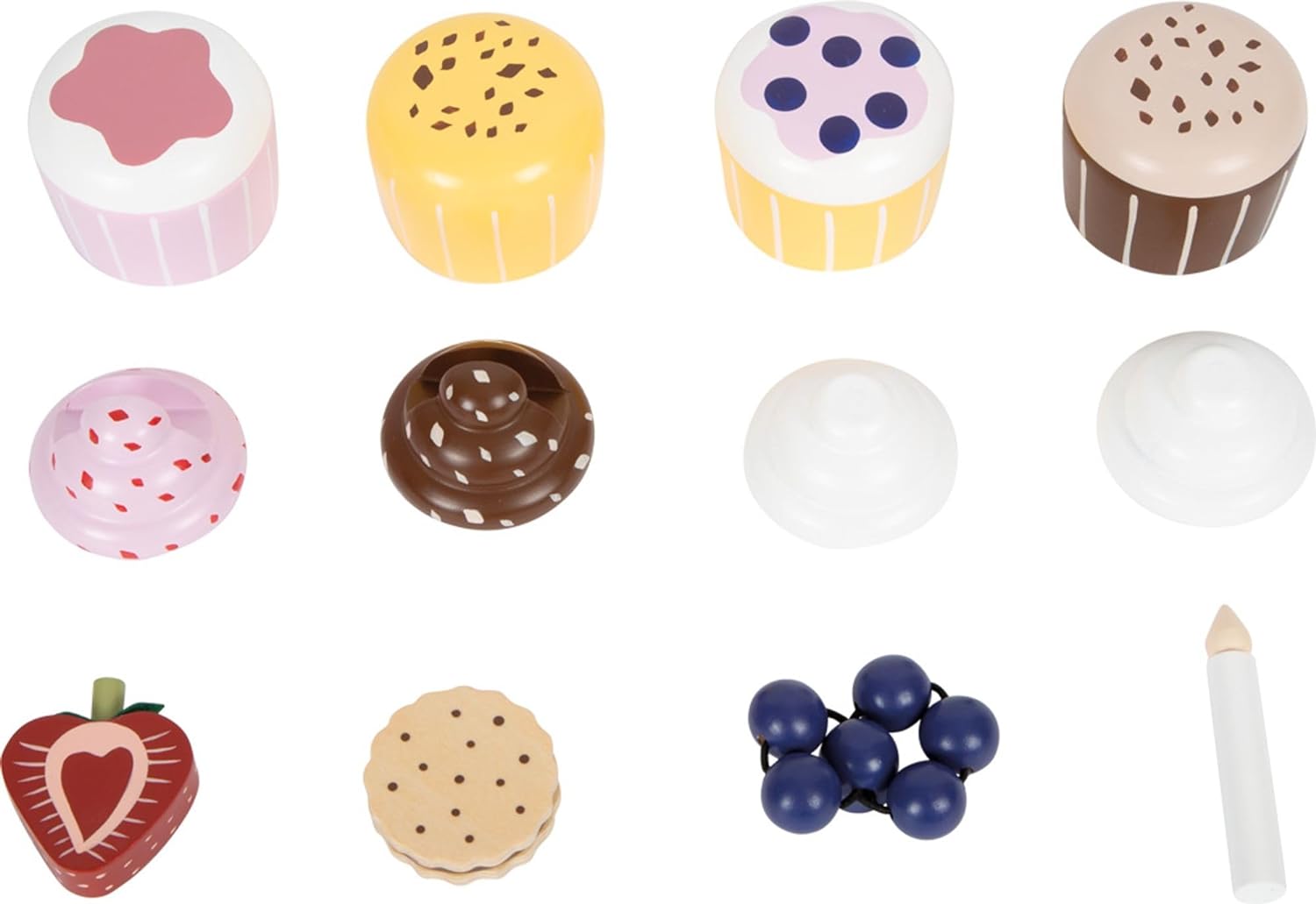 small foot Cupcake Tray tasty made of wood, toy food kitchen and play store for Children, 12434