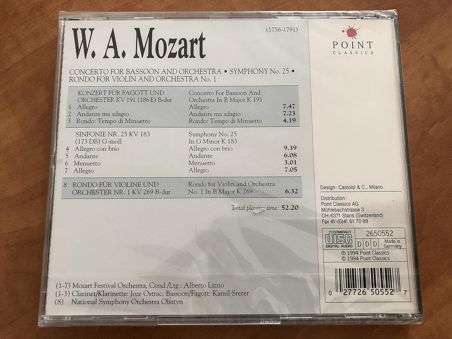 Mozart: Bassoon Concerto; Symphony No. 25; Rondo for Violin & Orchestra No. 1