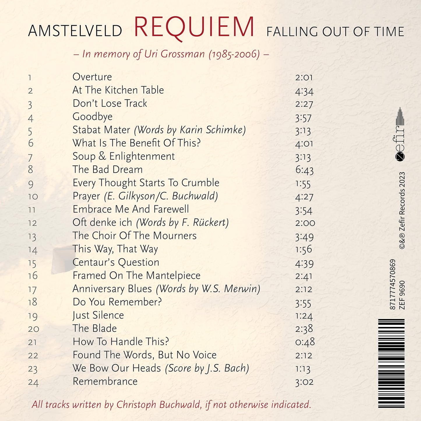 Amstelveld - Requiem Falling Out Of Time (CD)