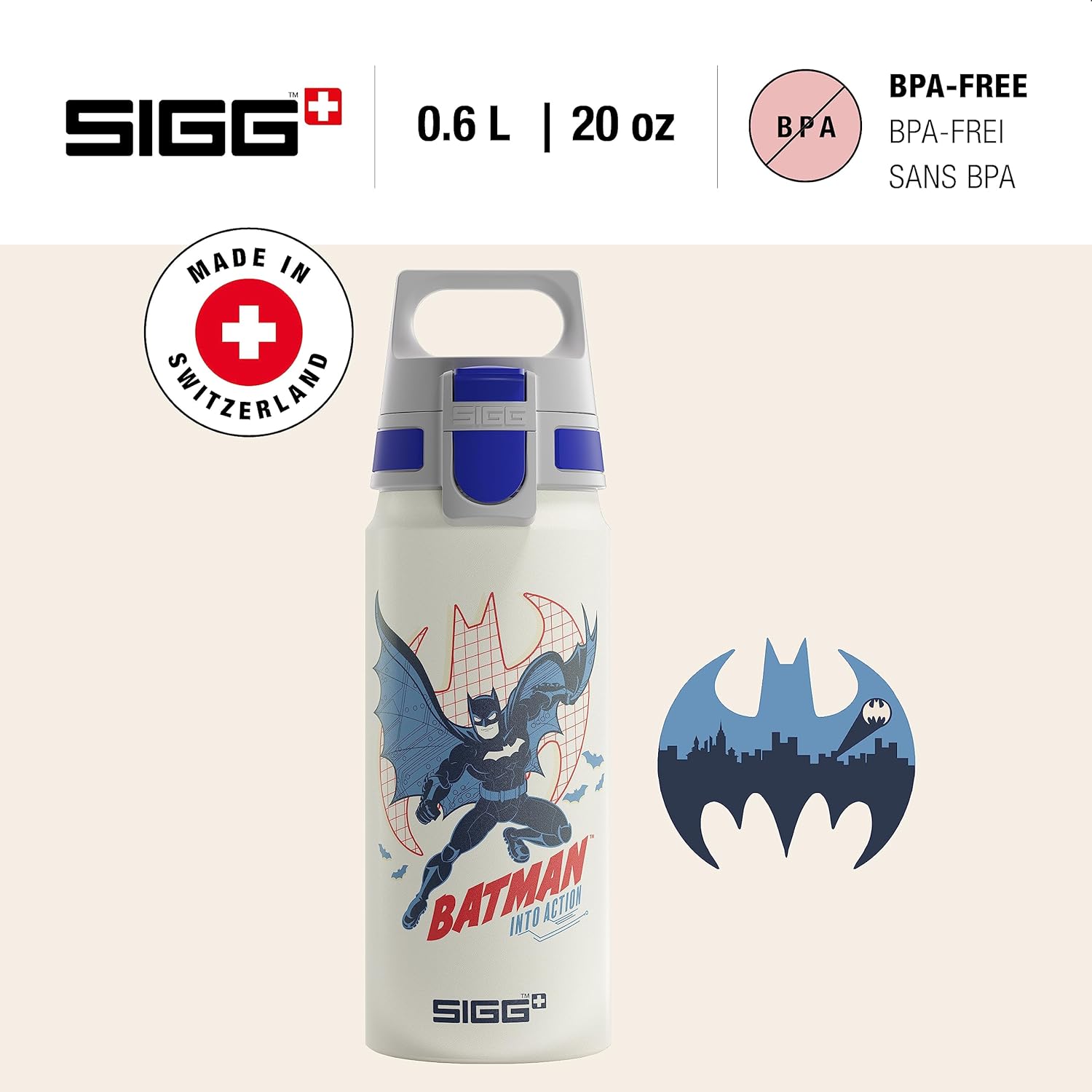 Sigg - Aluminium Kids Water Bottle - WMB ONE - Suitable For Carbonated Beverages - Leakproof - Lightweight - BPA Free - Climate Partner Certified - 0.6L