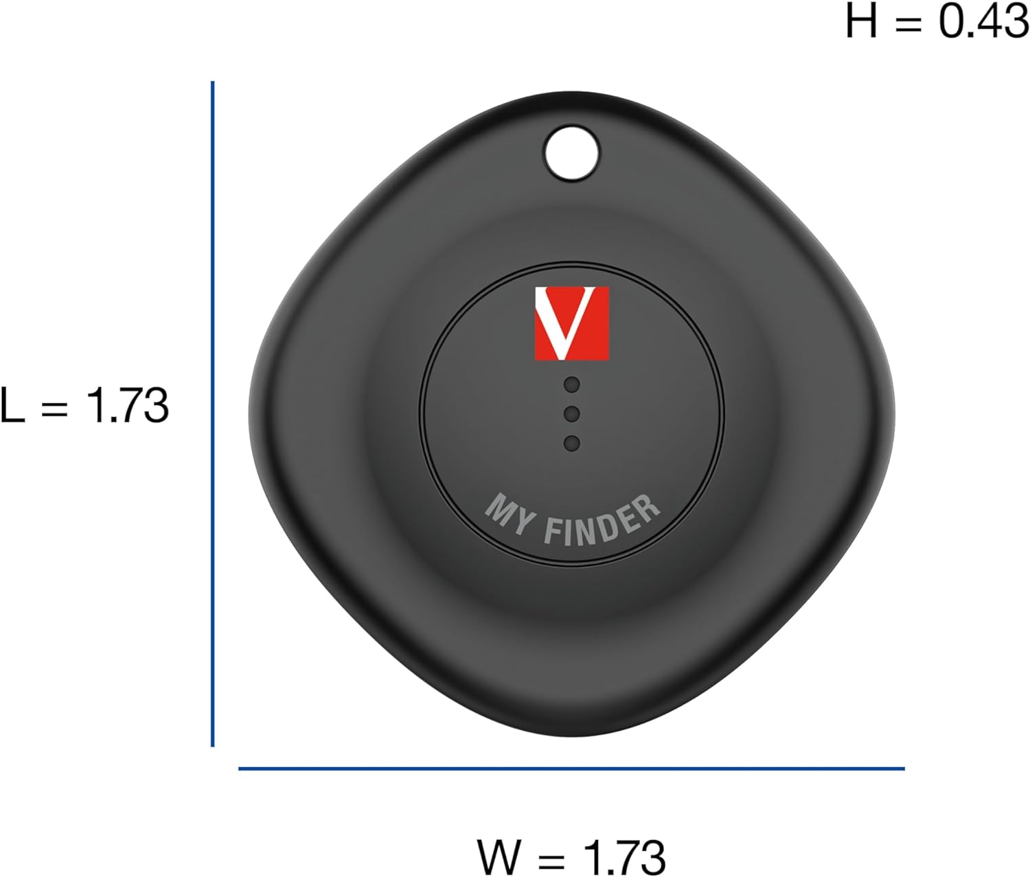 Verbatim MYF-02 Bluetooth Item Finder 2 Pack Black/White, W128807225 (2 Pack Black/White