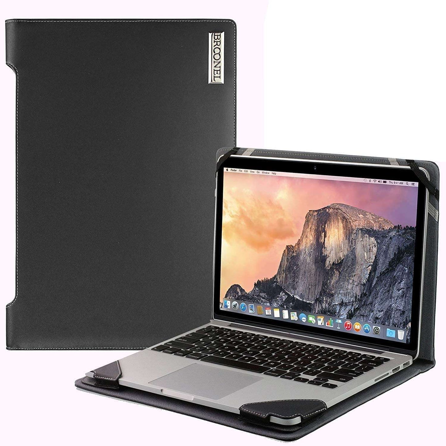 Broonel Black Leather Laptop Case For Samsung Galaxy Chromebook 2 360 12.4"