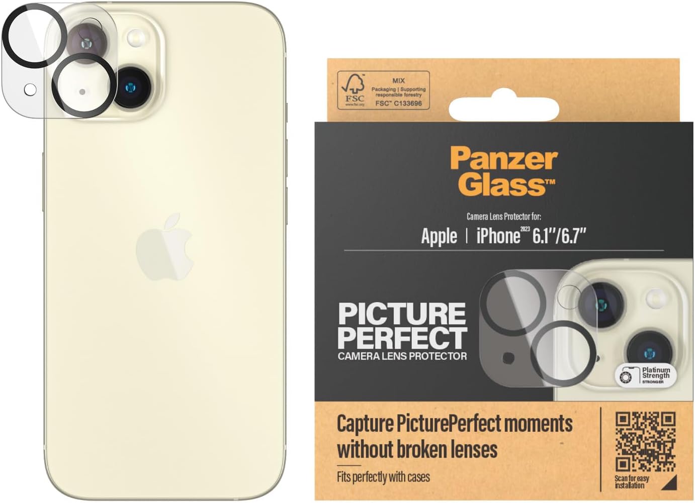 PanzerGlass Picture Perfect Lens Protector for iPhone 15/iPhone 15 Plus