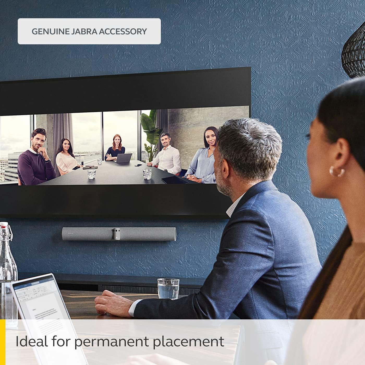 Jabra PanaCast 50 Wall Mount - Wall Bracket for PanaCast 50 Video Bar Wall-Mounting at Eye Level - Replacement or Spare PanaCast 50 Wall Mount Bracket - Grey Wall mount Grey