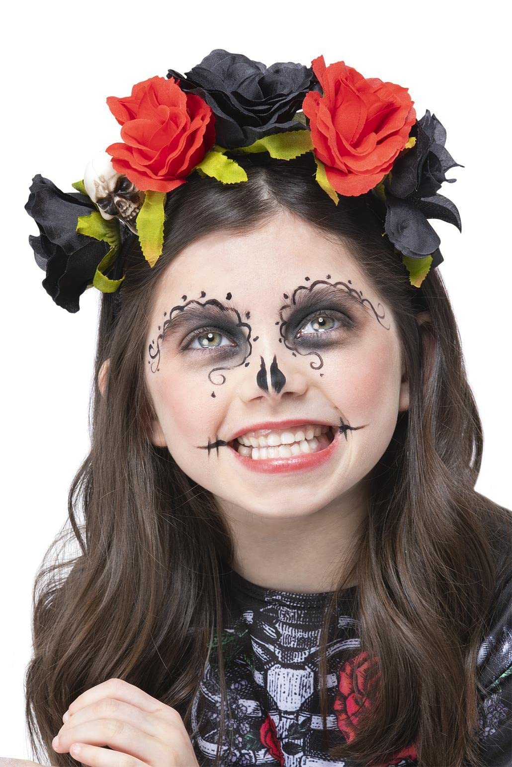 Kids DOTD Black & Red Rose Headband