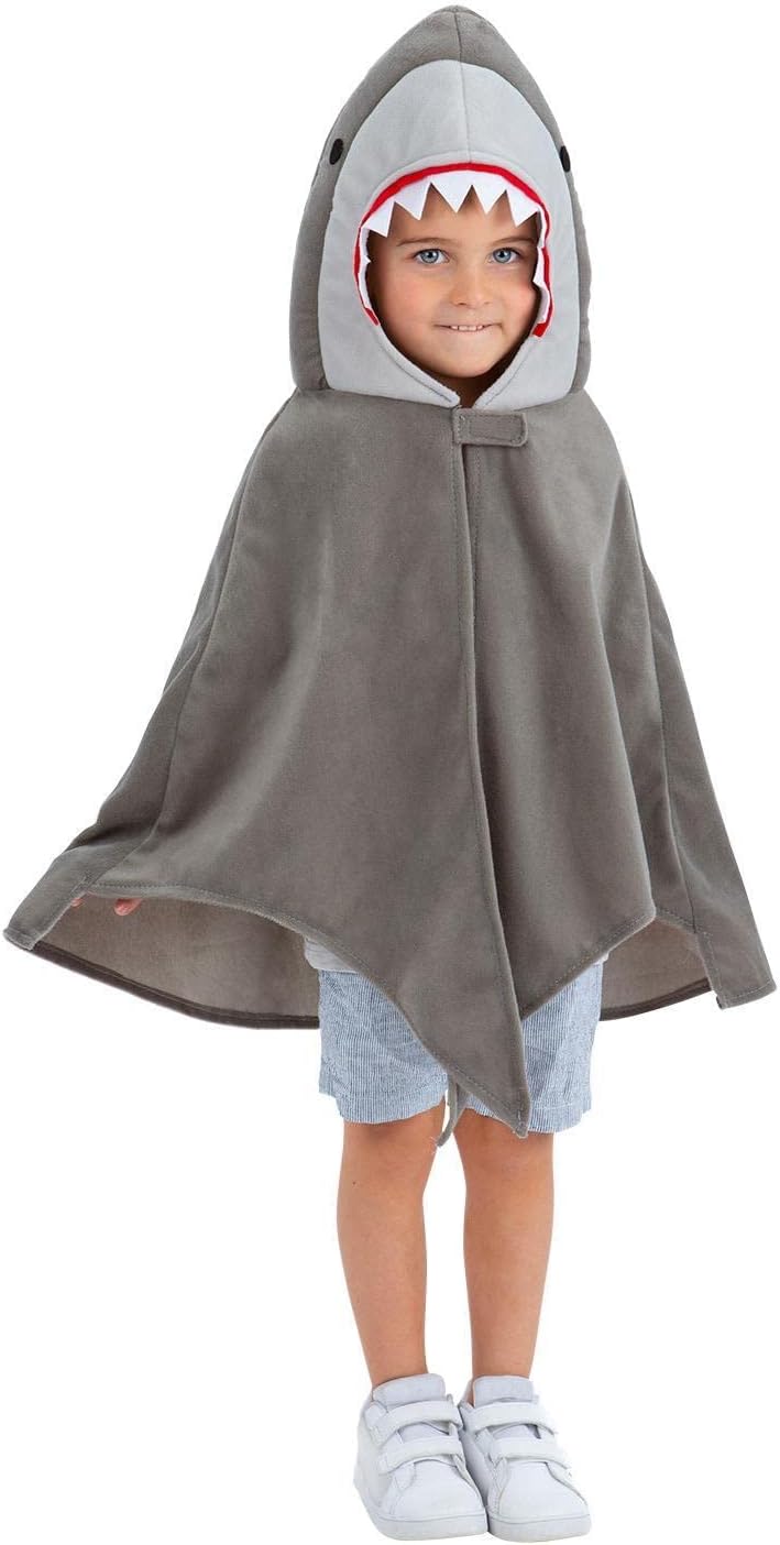 Smiffys 99741 Deluxe Shark Cape, Kids, Unisex Children, Grey, S to M-Age 4-7 Years