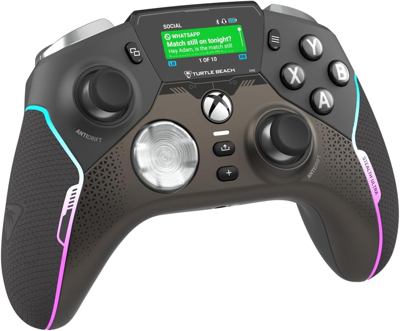 Turtle Beach Stealth Ultra Draadloze, Krachtige Gamingcontroller met Snellaaddock, Aanpasbare triggerstops en Commandodisplay voor Xbox Series X|S, Xbox One en pc Stealth Ultra Stealth