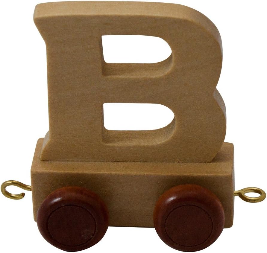 treinkarretje letter B hout beige 5 x 3,5 x 6 cm