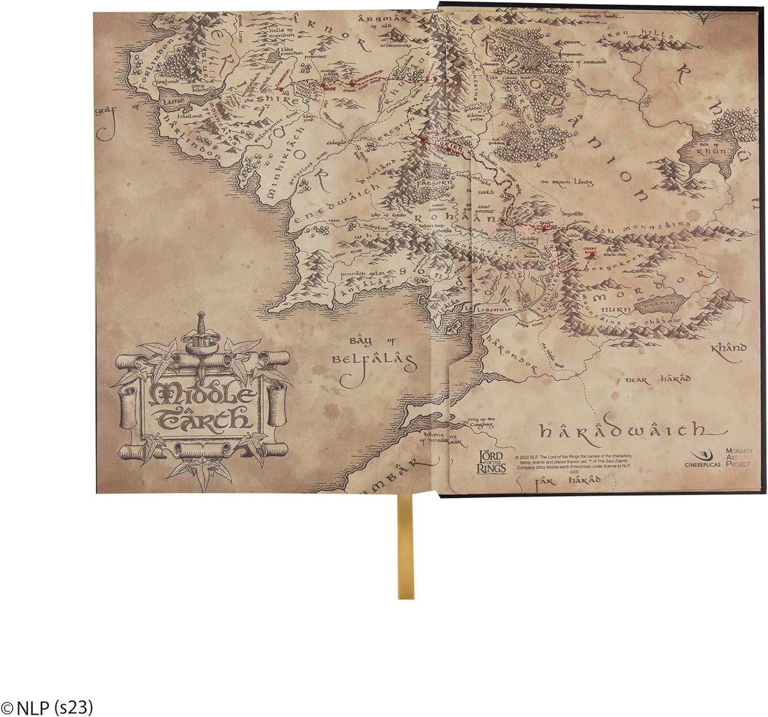 Cinereplicas Der Herr der Ringe - Mittelerde Hardcover Notizbuch mit faltbarer Karte 160p 14.5 * 21cm - Official License