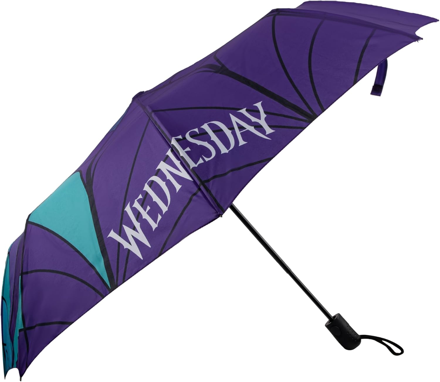 Cinereplicas Mittwoch Regenschirm mit Violoncello & Buntglasfenster von Mittwoch und Enest, 95 cm Durchmesser, offizielles Lizenzprodukt