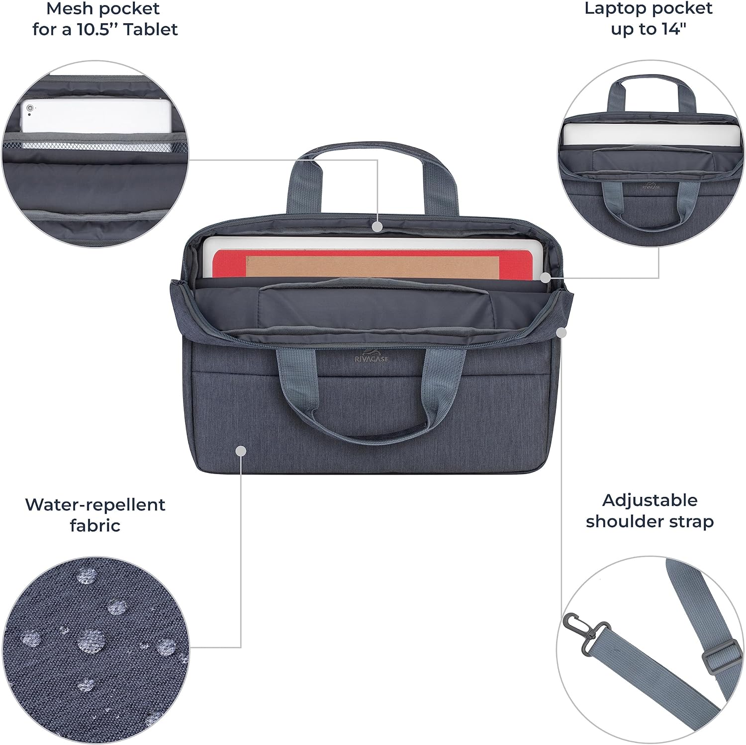 `Riva NB Tasche Prater 14,0 grau`