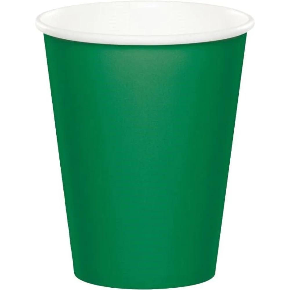 Creative Party PC563261 Lot de 8 gobelets jetables en carton Vert émeraude