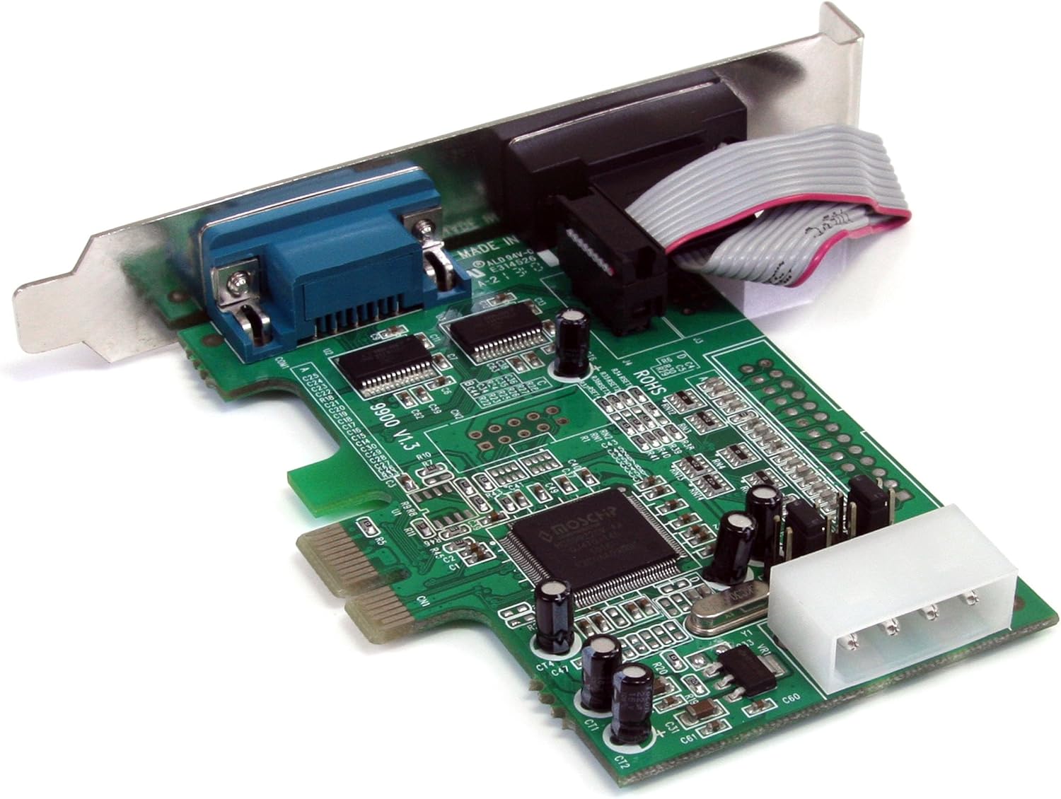 StarTech.com PEX2S553 2 Port Native PCIe RS232 Serial Adapter Card with 16550 UART , Green