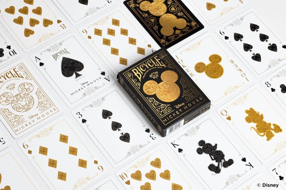 Bicycle Disney Mickey Mouse Inspired Black and Gold Playing Cards