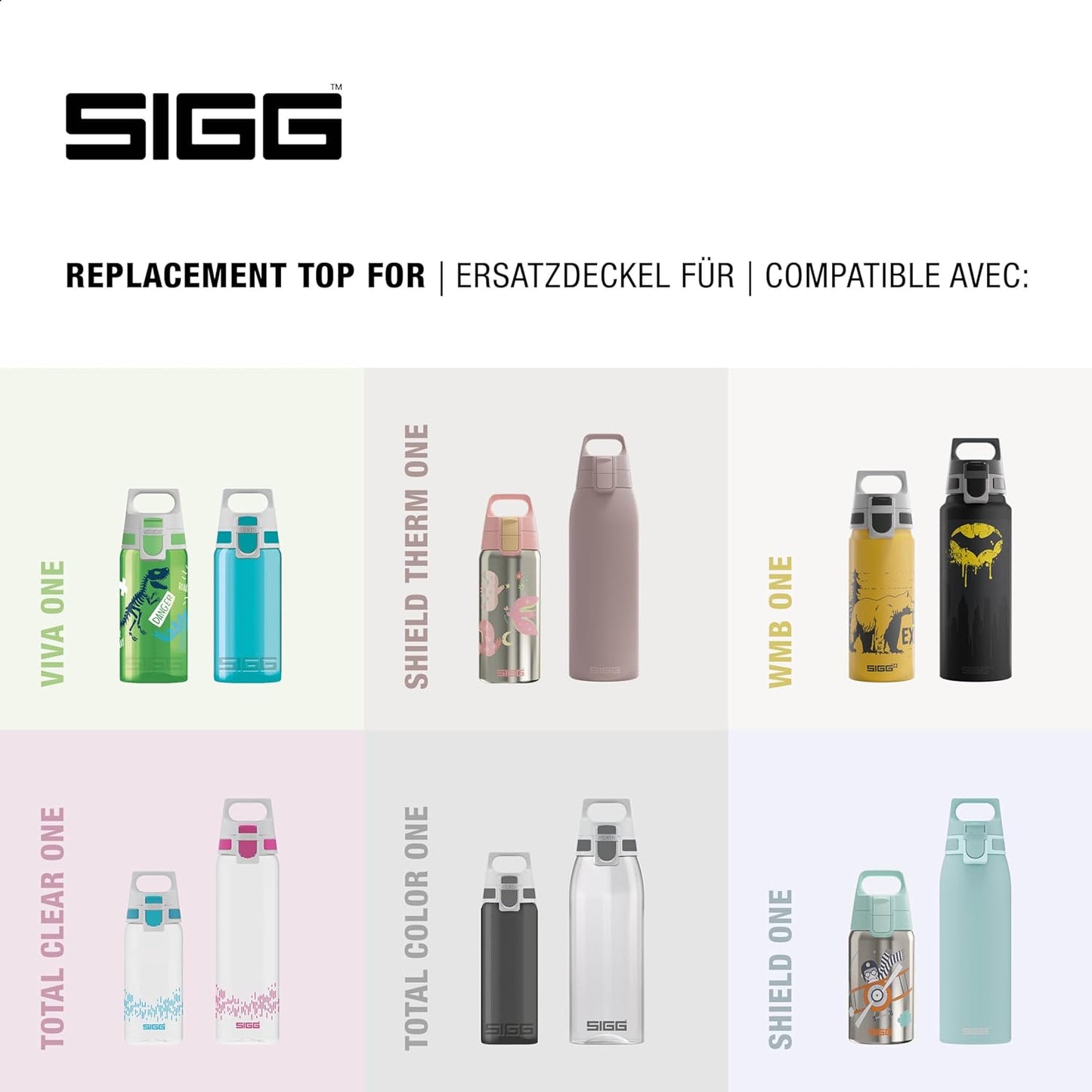 SIGG WMB ONE Top Anthracite Screw Cap (One Size), Spare Part for SIGG Water Bottle, One-Handed Use & Leak-Proof SIGG Water Bottle Cap Antracite