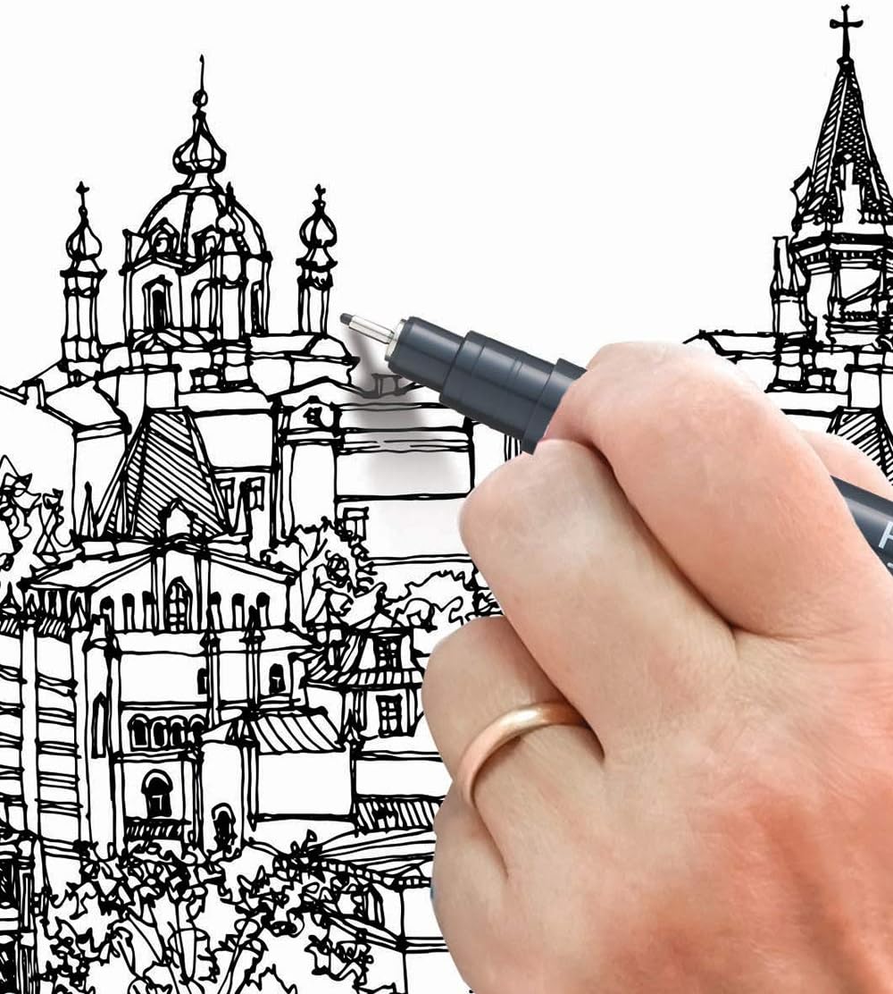 Pentel S20P Pointliner, fineliner black pocket 5 pcs (tip 0.05-0.1 - 0.3-0.5 - 0.8 mm) 1 Unità (Confezione da 5)