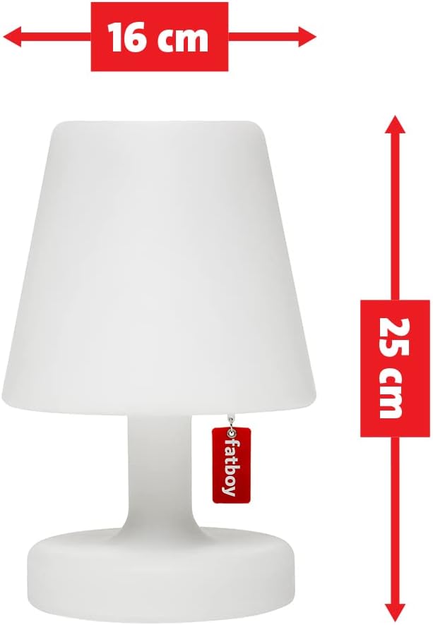 Fatboy Rechargeable Table Lamp Edison The Petit - Rechargeable Night Light - Dimmable Desk Lamp - Wireless Bedroom Lamp - Cordless Lamp for Bedroom, Living Room, Camping, Kids