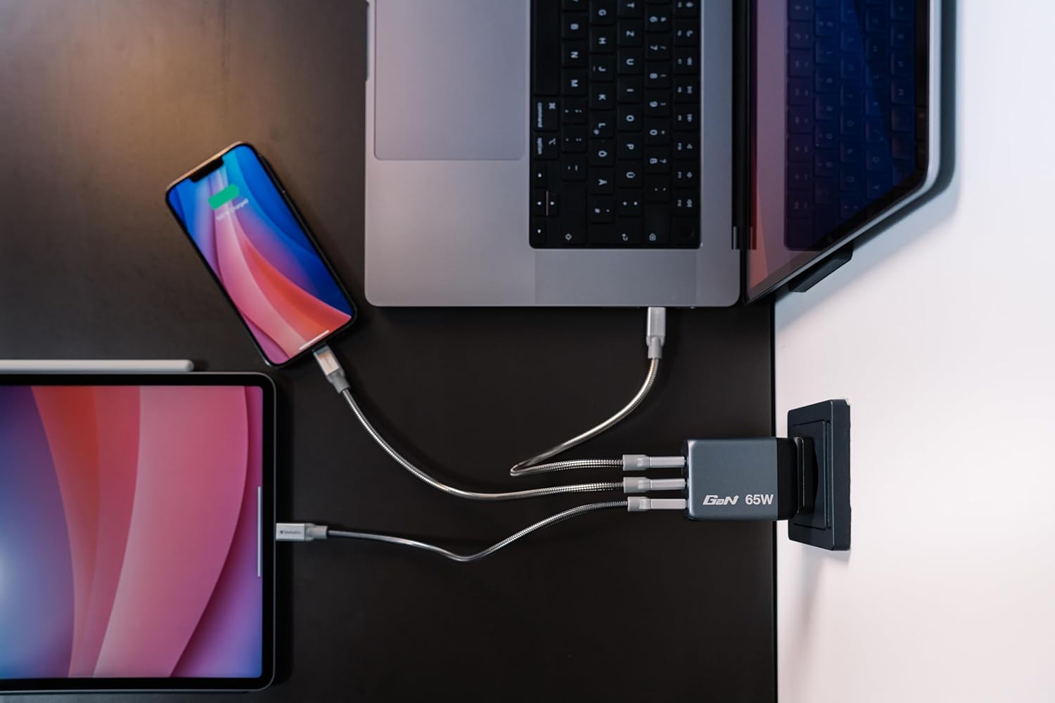 Verbatim GaN Charger 65 W, 3 Ports USB-C Ladegerät, Power Adapter mit 2 x USB-C und 1 x USB-A, Schnellladegerät ALS Mehrfachstecker, für Apple MacBook, Notebook, iPad, iPhone, Samsung und Co