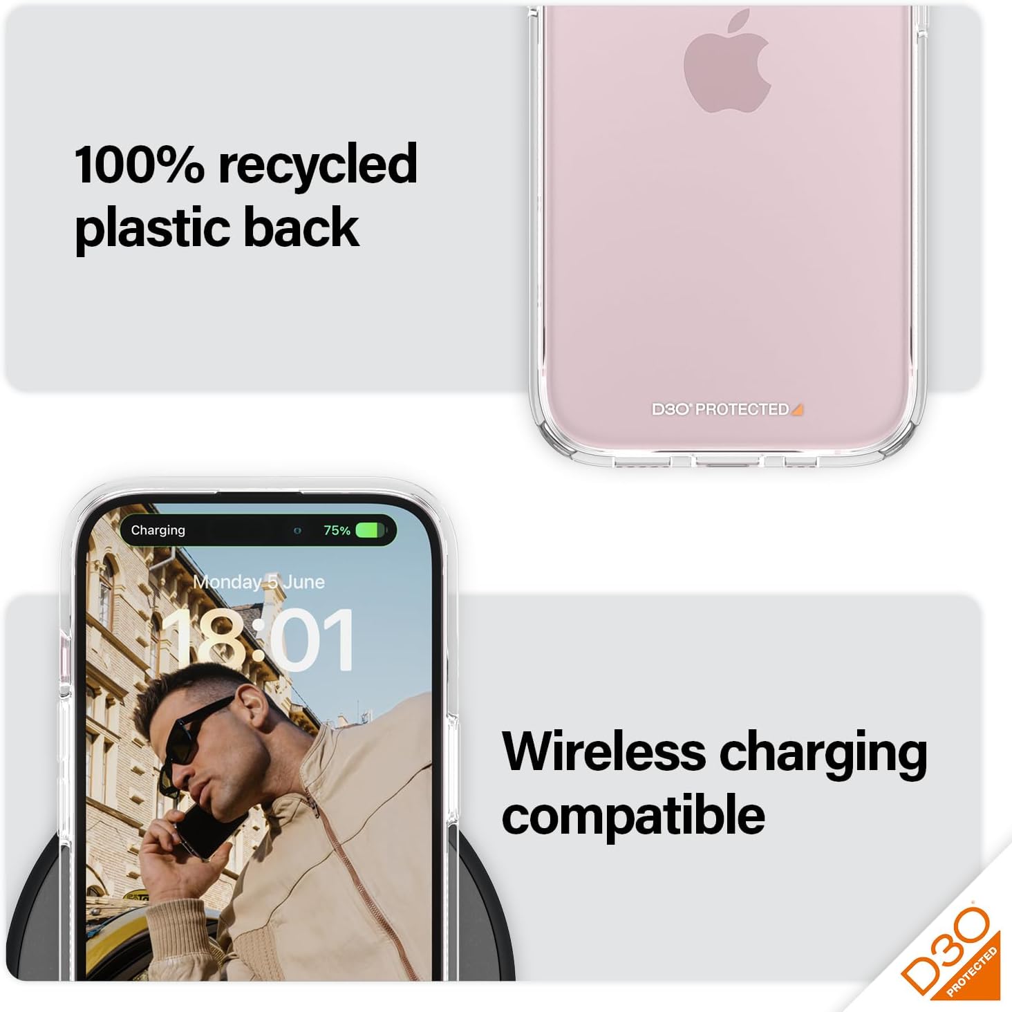 PanzerGlass HardCase with D3O iPhone 2023 6.1 coque de protection pour téléphones portables Housse Transparent
