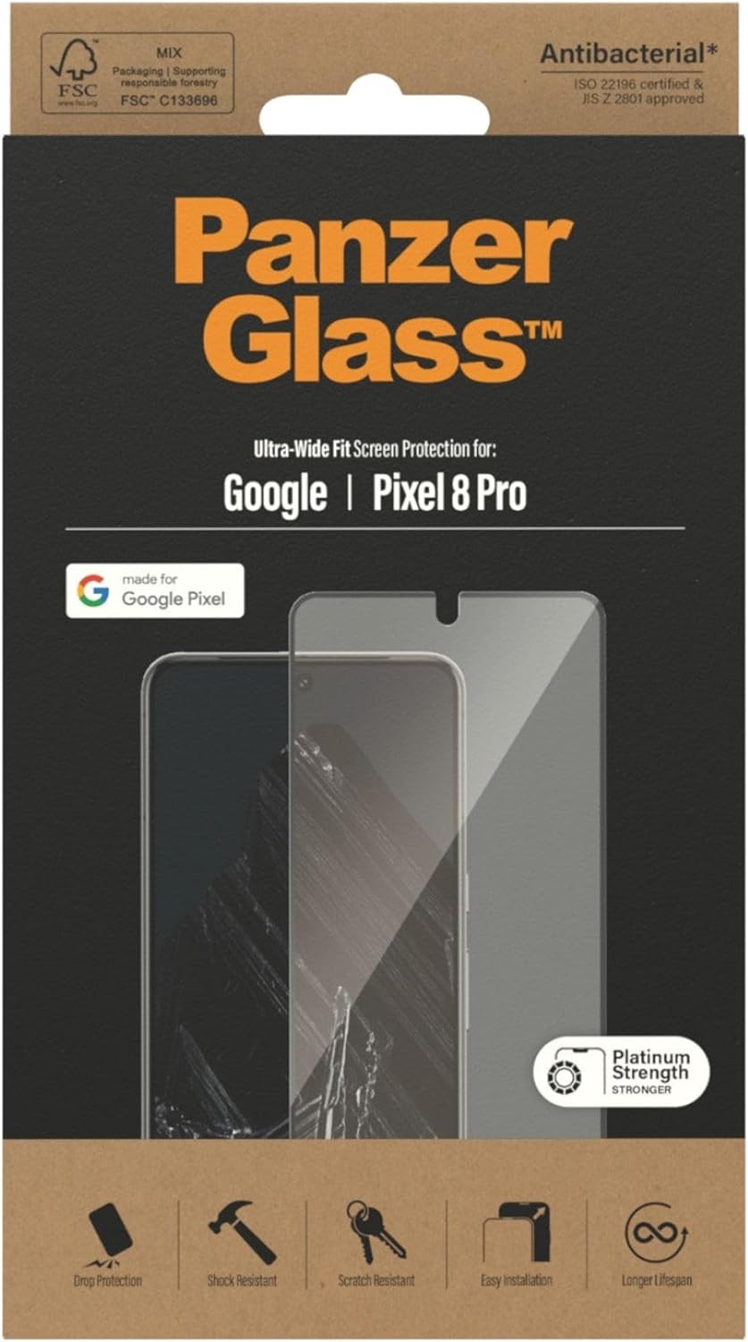Panzerglass ® Screen Protector Google Pixel 8 Pro | Ultra-Wide Fit