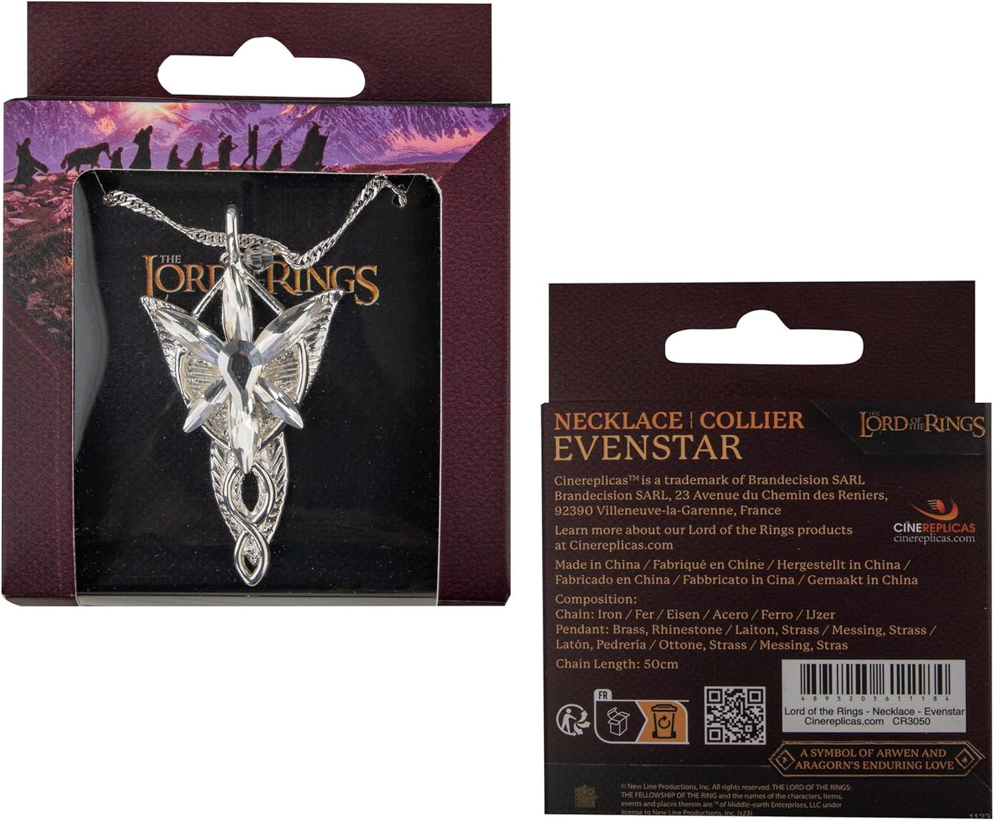 Le Seigneur des Anneaux pendentif et collier Evenstar