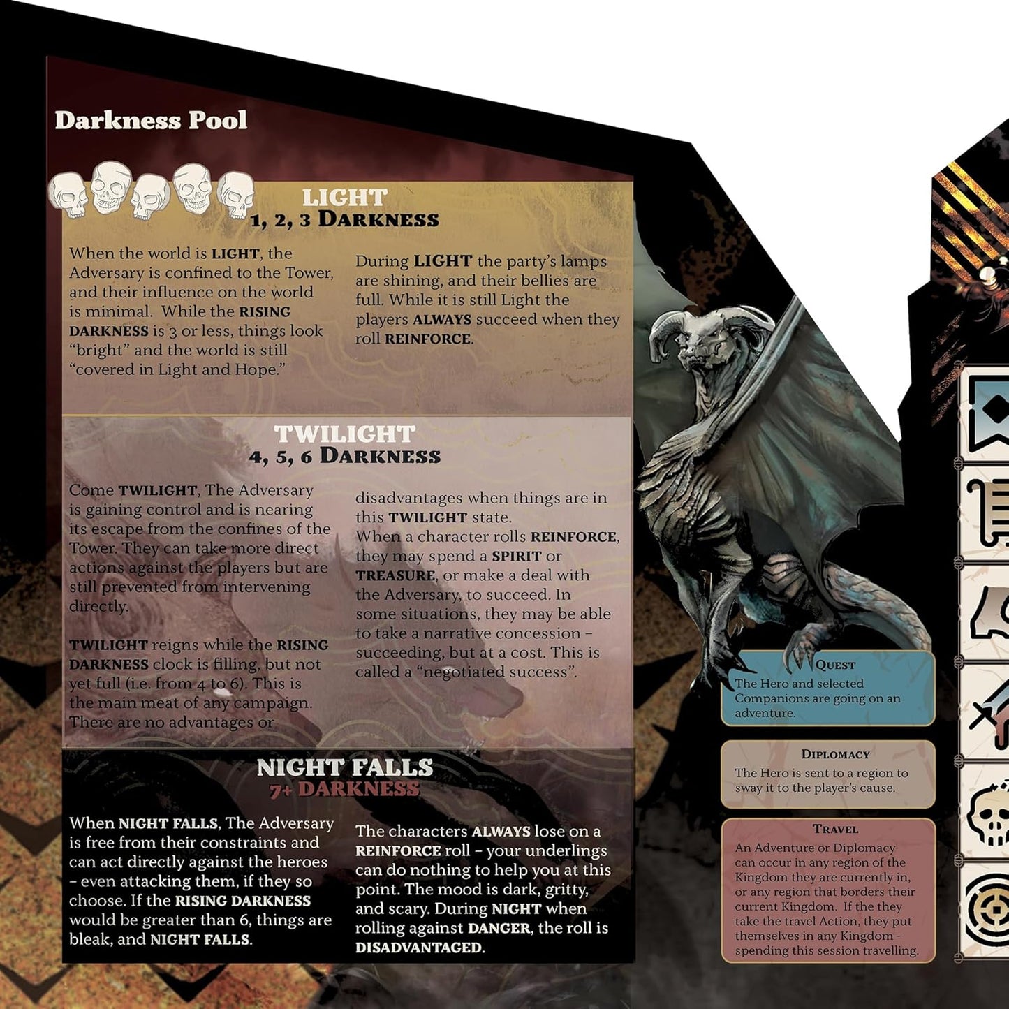 Return to Dark Tower: RPG Adversary GM Screen - Roleplaying Game Accessory, Full-Color 3 Panel Screen