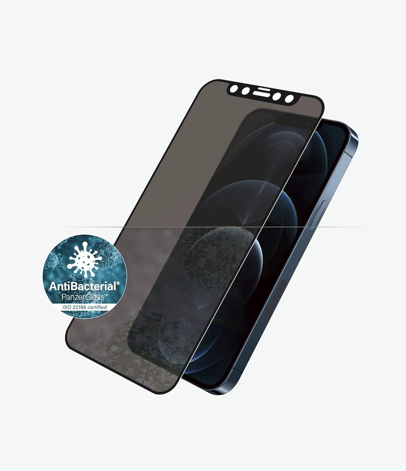Panzerglass Antibacterial privacy edge-to-edge protective glass suitable for Apple iPhone 12 Pro Max