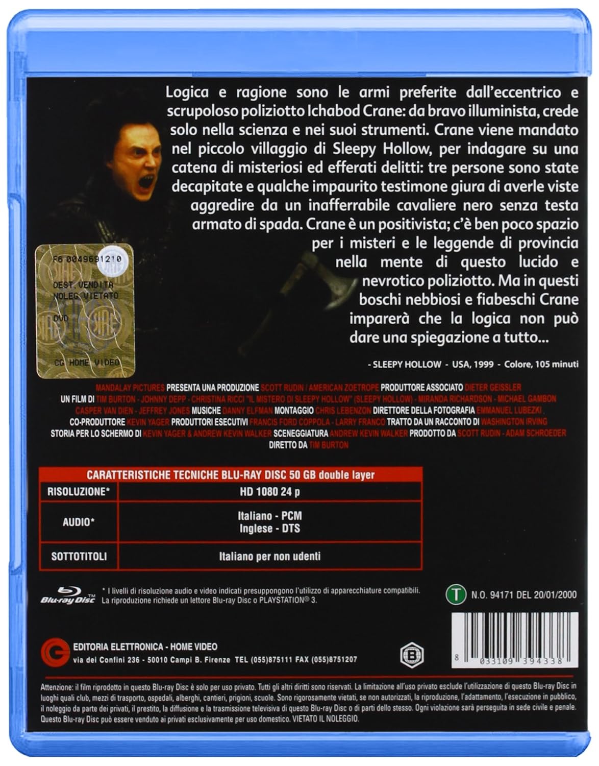Mistero Di Sleepy Hollow (Il) - (Italian Import)